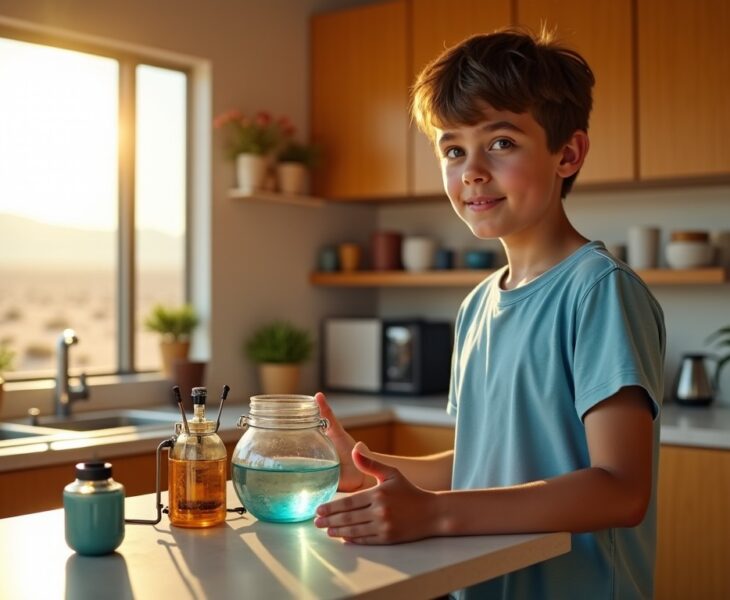 À 14 ans, il invente dans la cuisine familiale un système ingénieux pour créer de l’eau potable dans le désert, sans électricité ni pompe